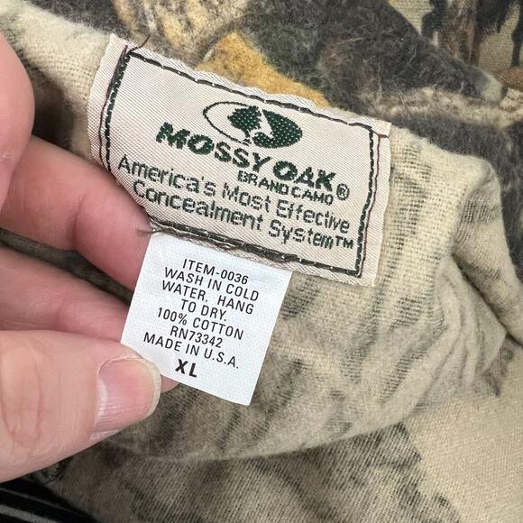 Vintage Mossy Oak Camo Jacket Full Zip Pockets Size Xlarge - Picture 5 of 6